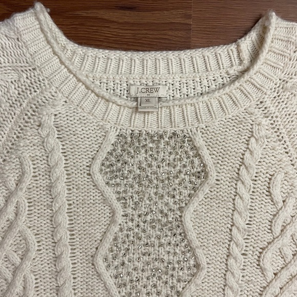 J.Crew Factory Embellished Cable Knit Sweater - Picture 4 of 8